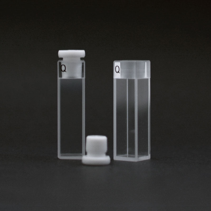 One open cuvette and one closed cuvette, allow for fluorescence and absorbance measurements.