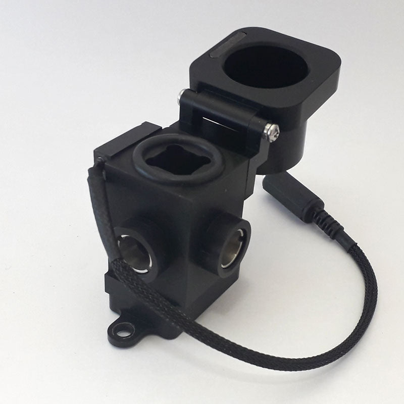 Open Liquid Cuvette Holder Angled View, used in Wilson spectrometer Open Platform System.