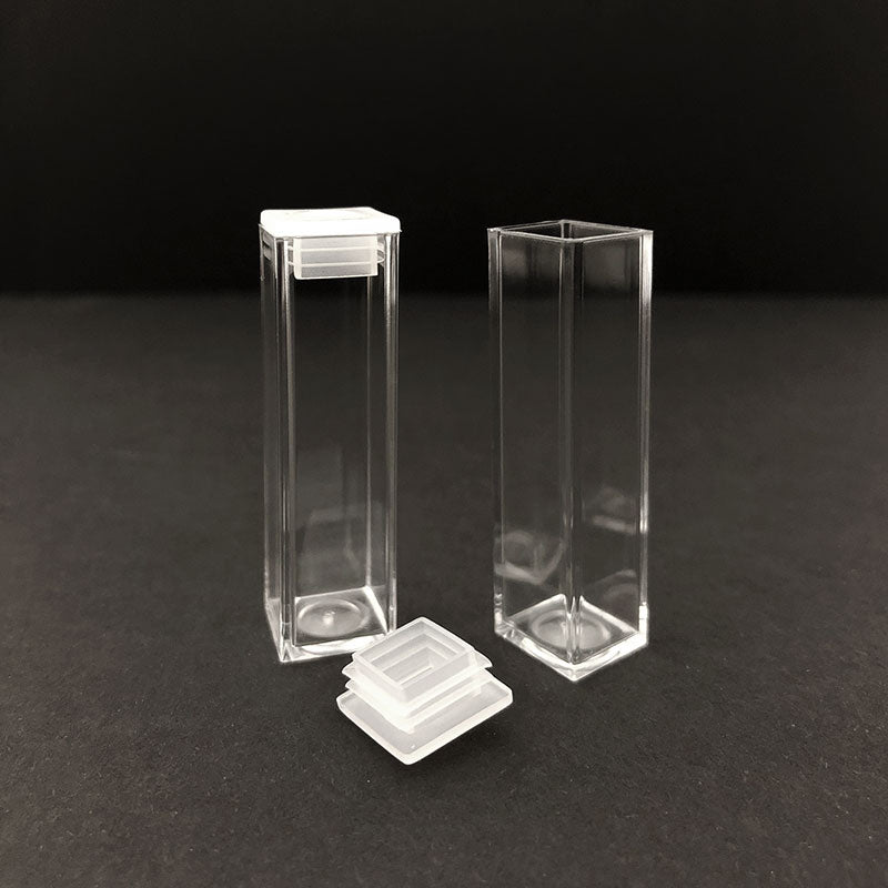 One closed cuvette and one open cuvette,  allow for fluorescence and absorbance measurements.